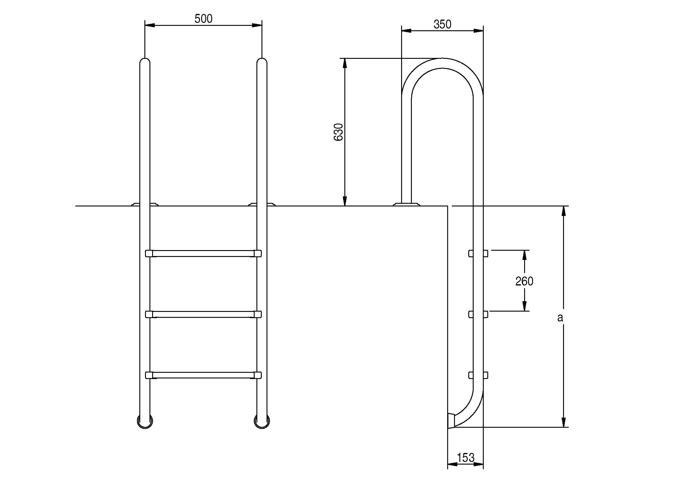 escalera muro aisi316 flexinox - Imagen 2