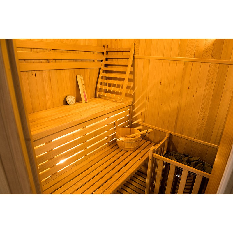 Sauna tradicional de vapor Zen angular rinconera 3-4 personas - Imagen 3