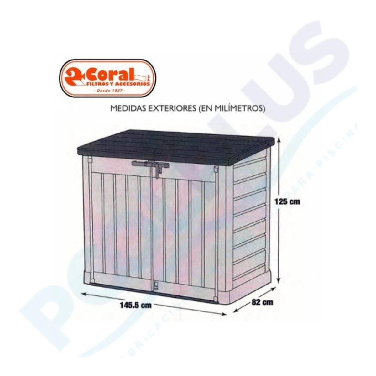 Compacto caseta depuradora piscina superficie Coral Neptuno 600 - Imagen 2