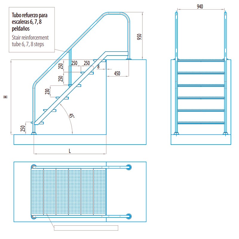 Escalera piscina pública PMR AstralPool - Imagen 2