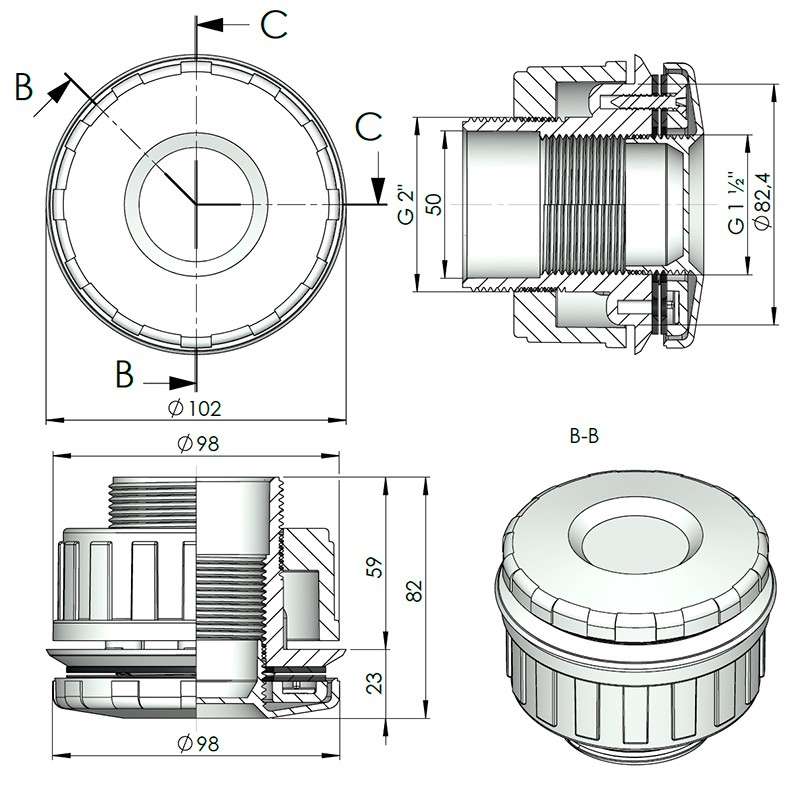 Nicho boquilla LumiPlus Mini Rapid piscina liner AstralPool - Imagen 2