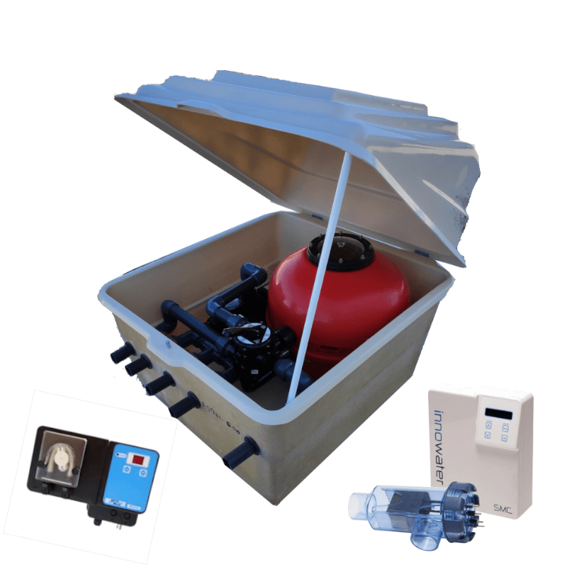 Compacto Caseta Depuradora Piscina Semienterrada Astralpool Vesúbio 500 (Con Clorador y PH)