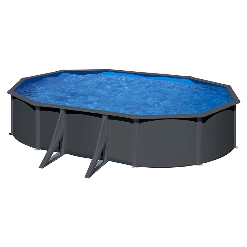 Piscina Gre Anthracite ovalada altura 120 cm