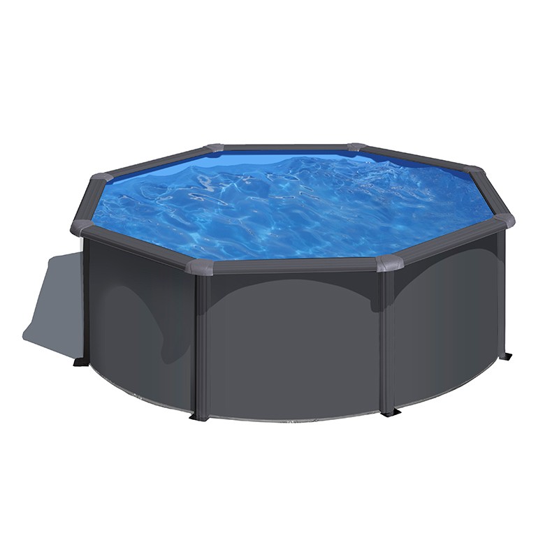 Piscina Gre Anthracite redonda altura 120 cm