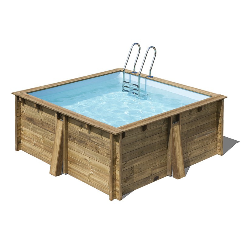 Piscina de madera Gre Carra 3 cuadrada 305x305x119