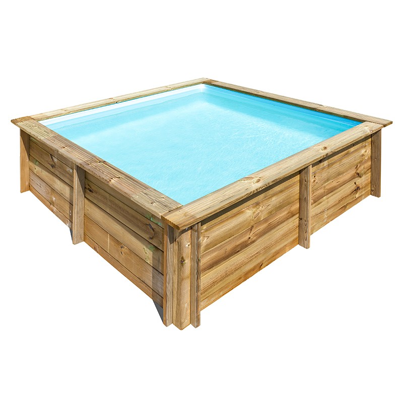 Piscina de madera Gre City cuadrada 225x225x68