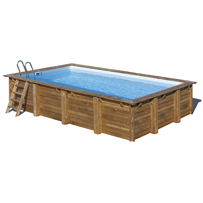 Piscina de madera Gre Evora rectangular 620x420x133