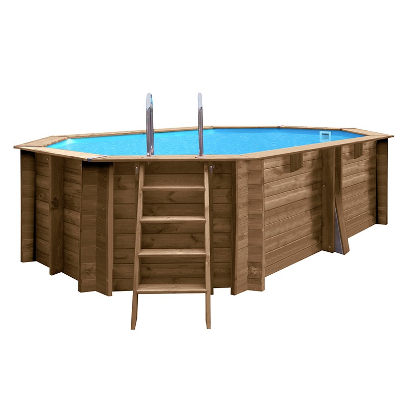 Piscina de madera Gre Grenade 2 ovalada 436x336x117