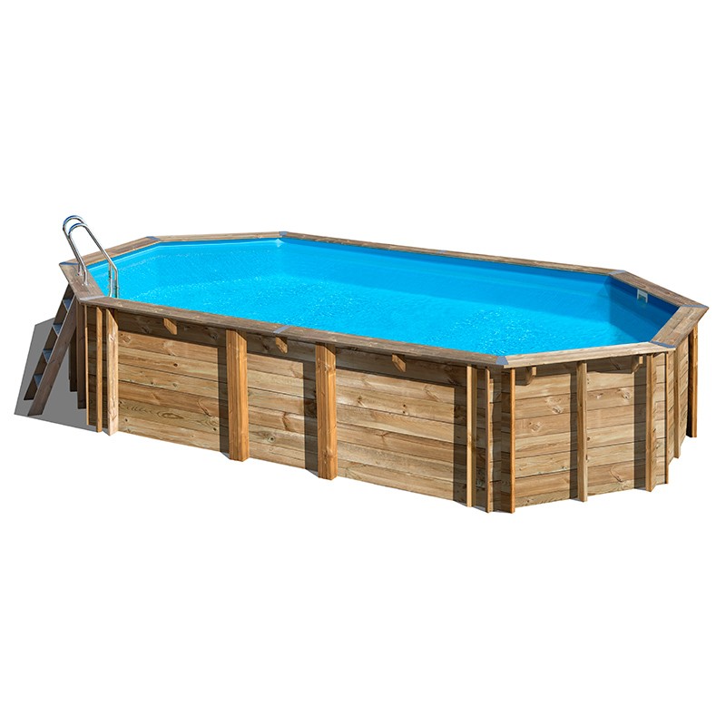 Piscina de madera Gre Orange ovalada 755x456x146