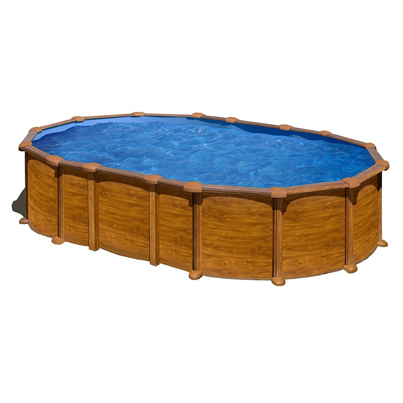 Piscina Gre Amazonia ovalada imitación madera
