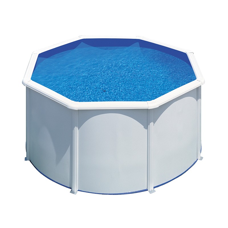 Piscina desmontable Gre Fidji circular acero chapa blanca