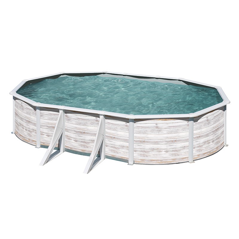 Piscina Gre Finlandia ovalada imitación madera