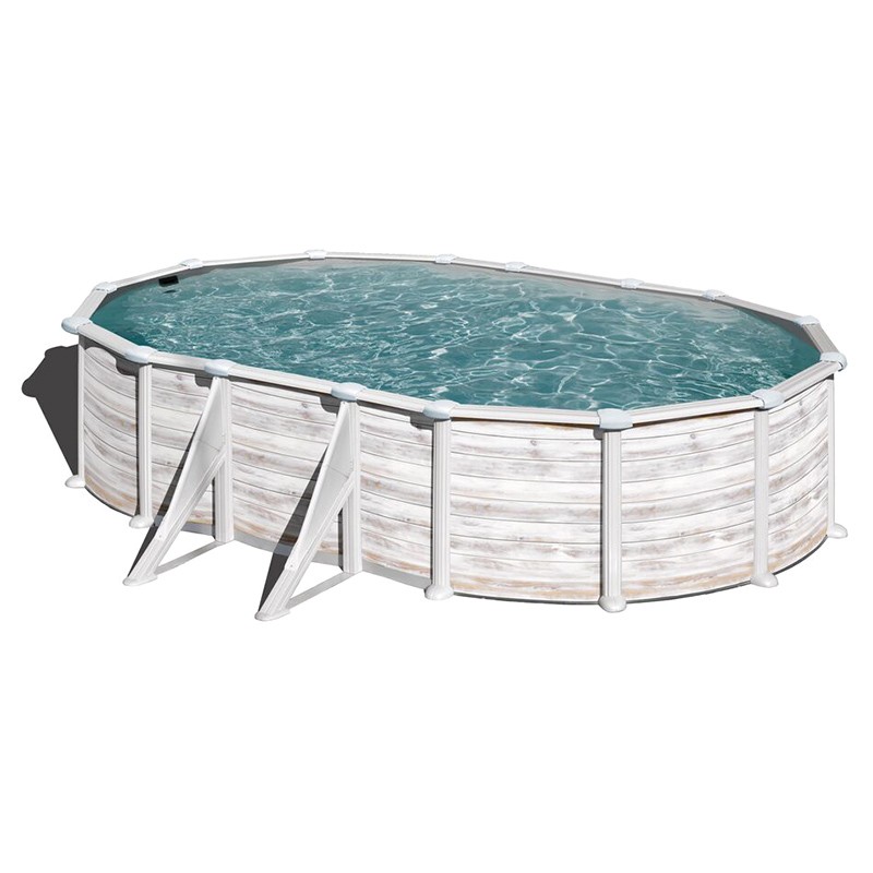 Piscina Gre Groenlandia ovalada imitación madera