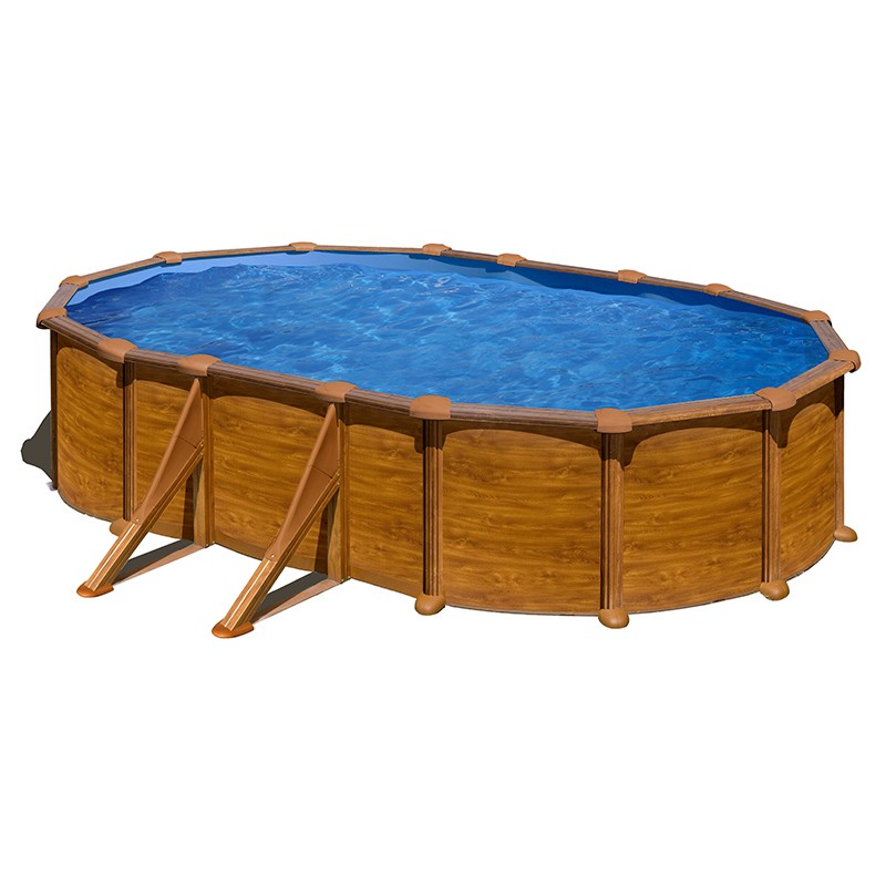 Piscina desmontable Gre Mauritius ovalada imitación madera