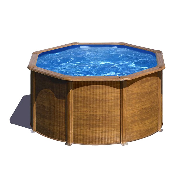 Piscina desmontable Gre Pacific circular imitación madera
