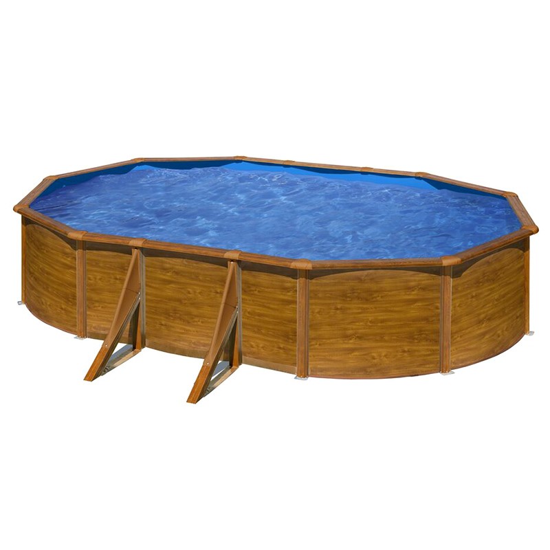 Piscina desmontable Gre Sicilia ovalada imitación madera